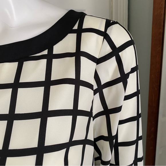 J.Crew Factory Black White Windowpane Shift Dress Size 8 NWT - Picture 6 of 9